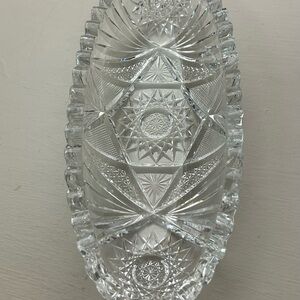 Antique ABP AmericanBrilliantHobstar Pinwheel Elegant Crystal Glass Decorative